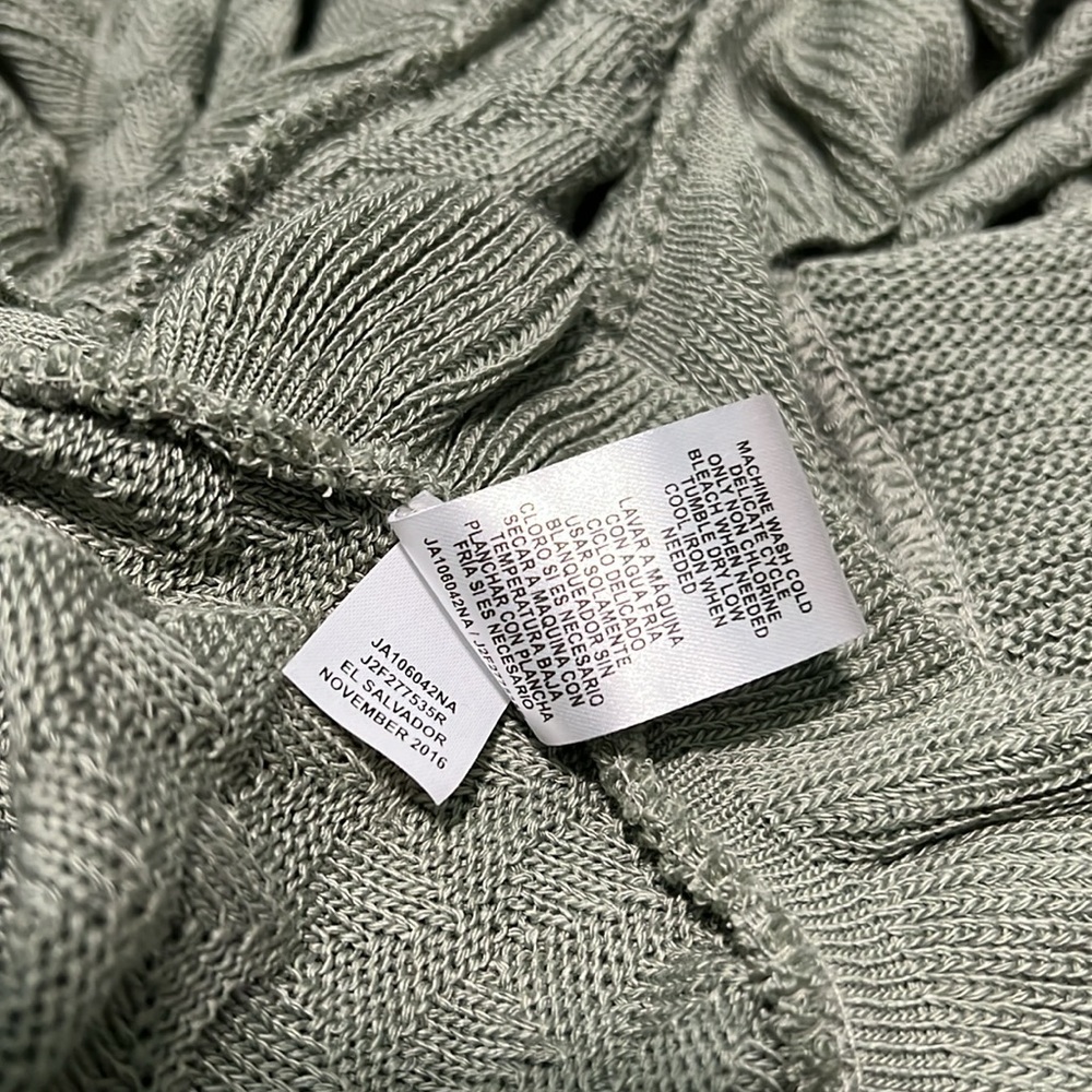 NWT Joseph A. Sea Grass Green Open Front Ruffle Cardigan Wrap Knit Vest S - Picture 11 of 11